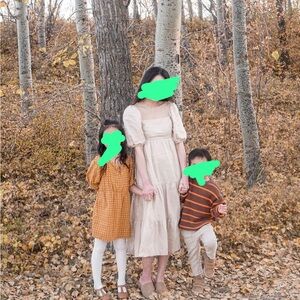 Gap Women Puff Sleeeve Dress in Cream